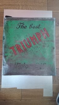 Unikátní 5-galonová plechovka TRIUMPH MOTOR OIL (30. léta, Č - 12