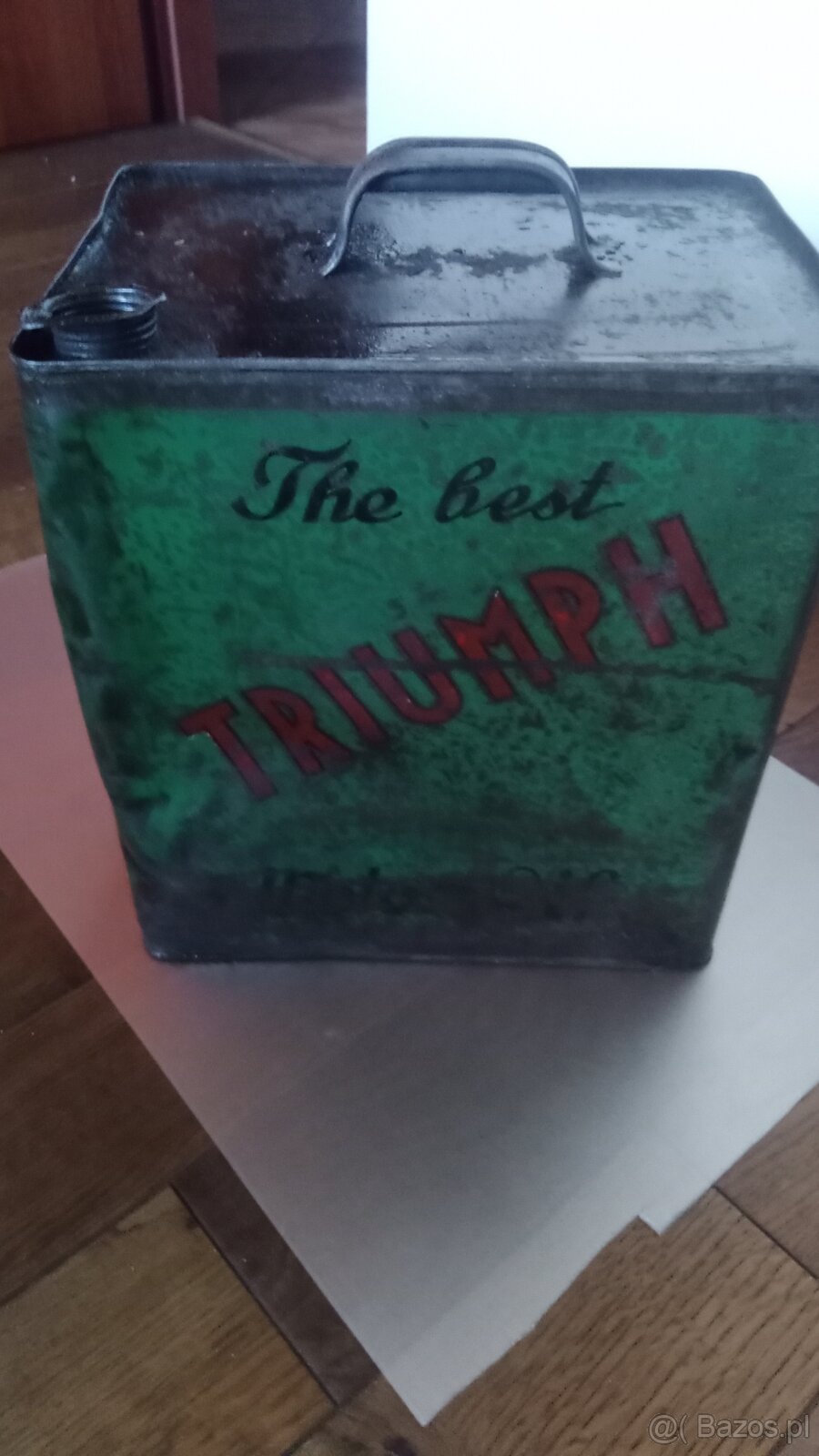 Unikátní 5-galonová plechovka TRIUMPH MOTOR OIL (30. léta, Č - 13