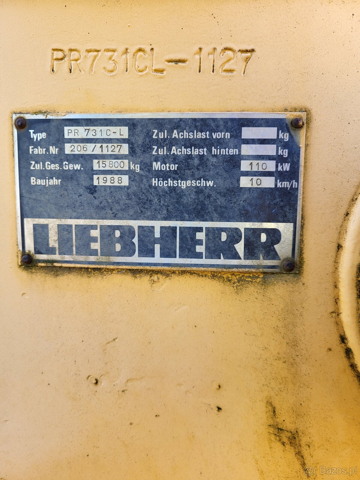 Buldozer Liebherr PR 731C-L silnik PRACUJE, VAT - 14