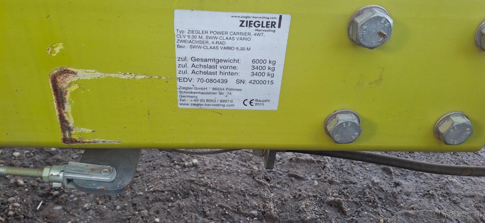 Adapter do pręta Claas Vario 930 - 14