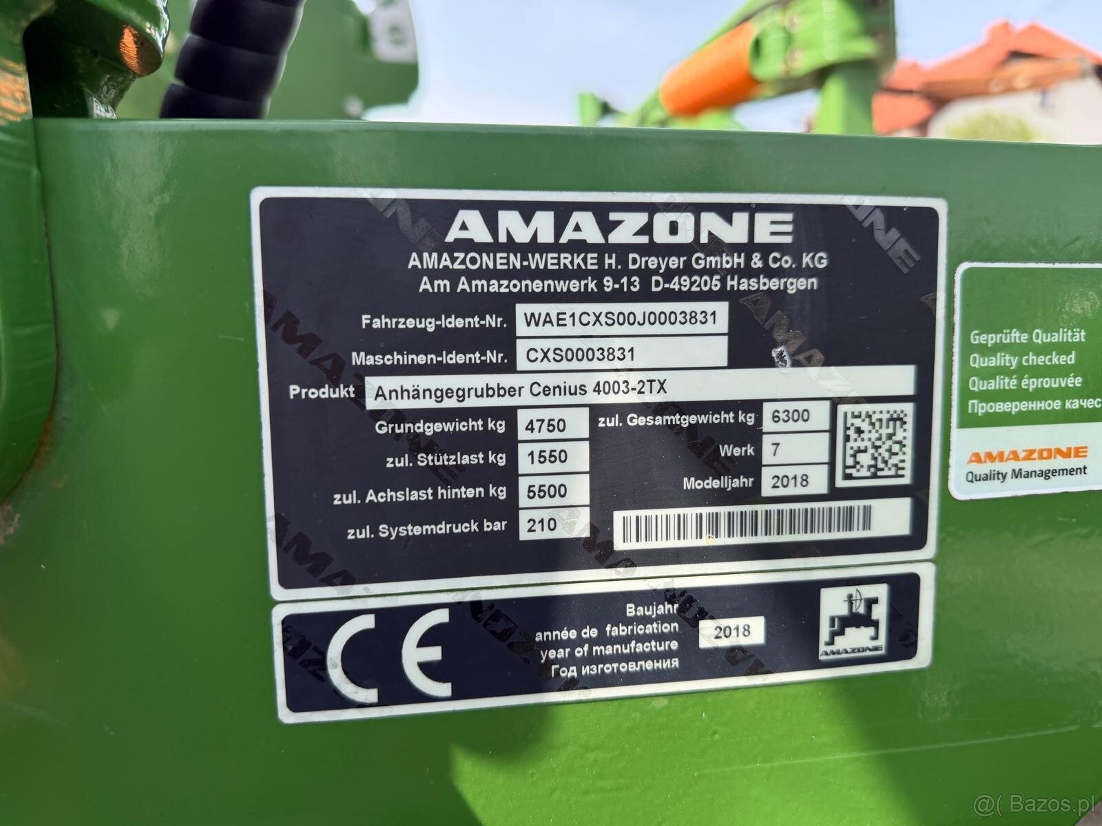 Agregat Bezorkowy Uprawowy AMAZONE CENIUS 4003-2TX Rok prod. - 16