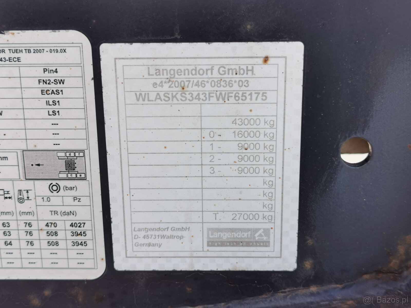 Sprzedam naczepę wywrotkę LANGENDORF SK24 - 16