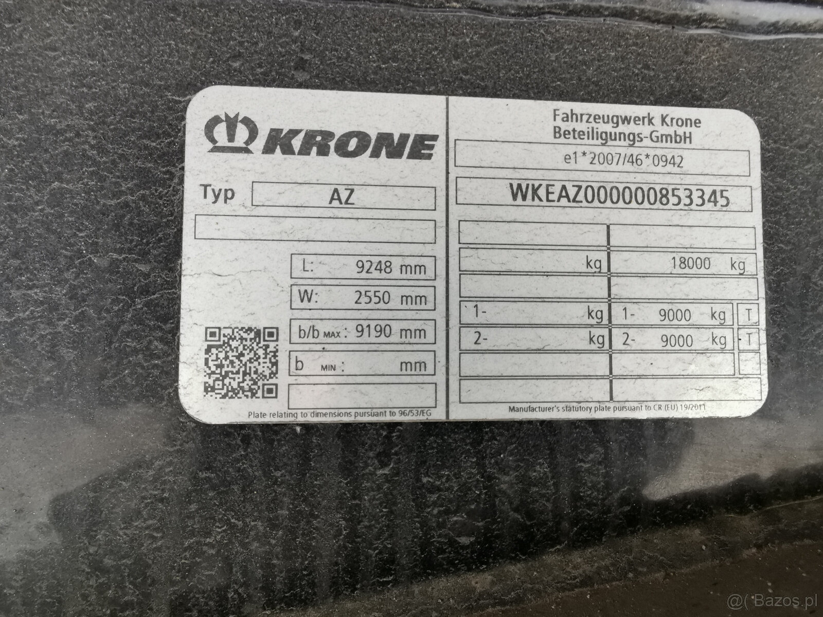 Sprzedam naczepę platformową KRONE AZ - 17