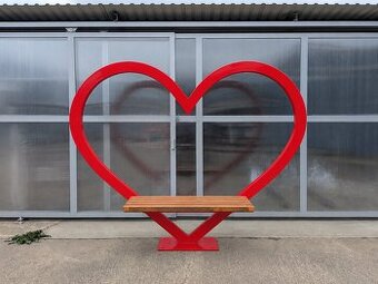 ❤️ Metalowe serce z ławką – fotopunkt / dekoracja – jednolit
