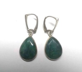 KOLCZYKI SREBRO+SZMARAGDY