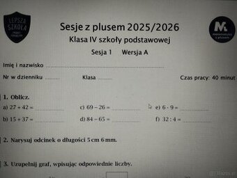 SESJA  z plusem NR 2 klasa 4-8