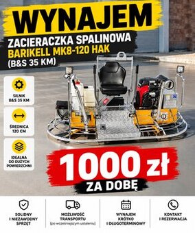 Zacieraczka spalinowa Barikell MK8-120 HAK – WYNAJEM 1000 zł
