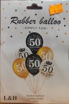 Zestaw balonów lateksowych z motywem na 50 urodziny