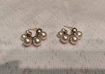 Kolczyki małe koła z perełkami