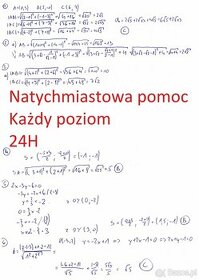 Matematyka korepetycje rozwiązywanie zadań online 24H