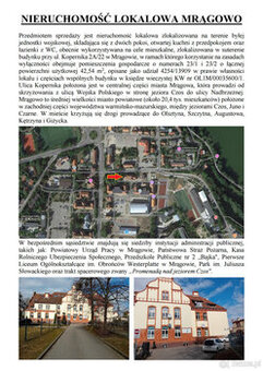 Syndyk sprzeda lokal Kopernika 2A/22 Mrągowo