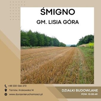 Śmigno działka budowlana 10.08 ar