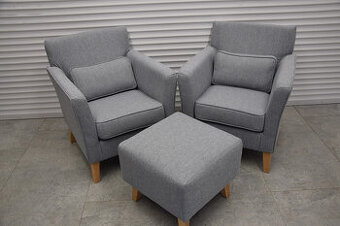 fotele i pufa - komplet jak nowy