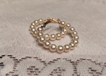 Kolczyki koła z perełkami