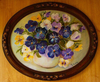 Obraz olejny BRATKI w ramie  56-46 cm