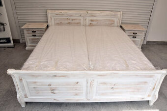 łóżko do sypialni z materacami i szafkami - komplet jak nowy