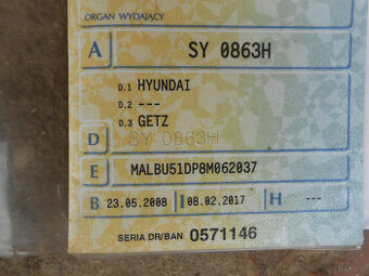 hyundai GETZ 2008r,przebieg tylko 88000km,AUTOMAT benz1,4-97