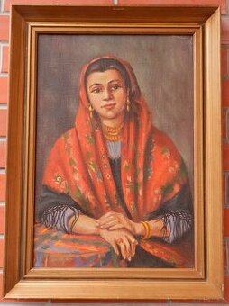 Wieczorek Maciej Jan (1926-1989) – Portret kobiety w chuście