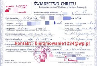 Bierzmowanie Ślub Chrzest 24h Nauki przedmałżeńskie
