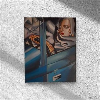 Sprzedam obraz Tamara Łempicka- kobieta w zielonym bugatti