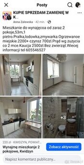 Kwiszyn 2 pokoje do wynajecia