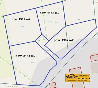 4 działki budowlane pod Złotoryją, wydane warunki zabudowy