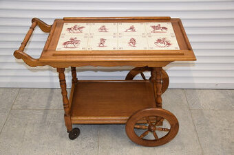 barek - stolik dębowy na kółkach - super stan