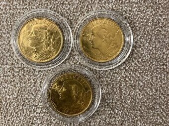 Zestaw 3 trzech złotych monet heliavita