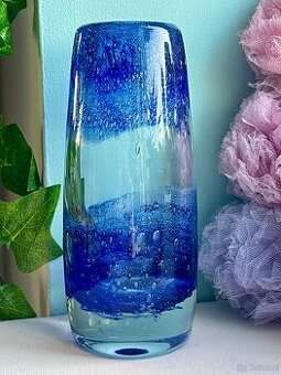 SZKŁO ARTYSTYCZNE - NIEBIESKI WAZON PULEGOSO
