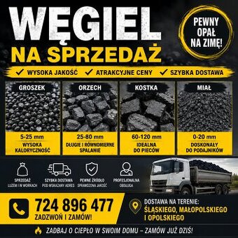Groszek Węgiel Orzech Kostka Miał