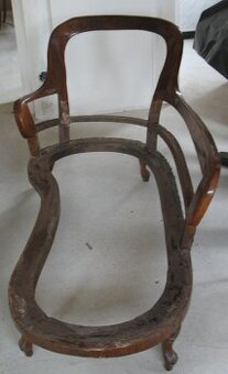 Leżanka ok. 1840-50, brązowe drewno,