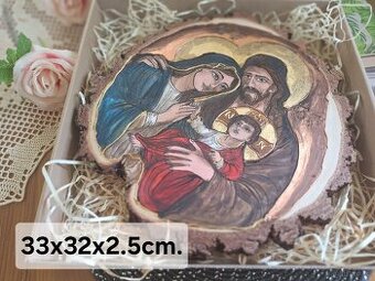 Obraz malowany ręcznie na drewnie