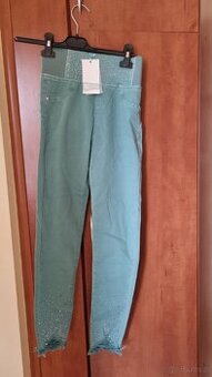 Spodnie mieta z wysoki stan