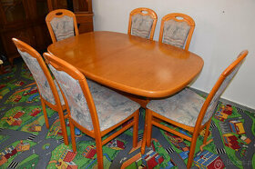 stół rozkładany i sześć krzeseł - jak nowy
