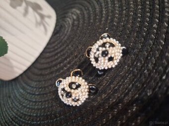 Kolczyki panda na wkręt.