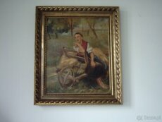 Obraz olejny A.Gierymski Kobieta na taczce