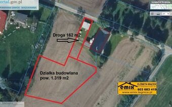 Działka budowlana 1.481 m.kw. w Pielgrzymce k. Złotoryi