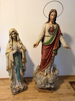 Drewniane figury świątynne 140 i 120 cm