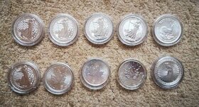 7 szt monet srebrnych 1 Oz - 1