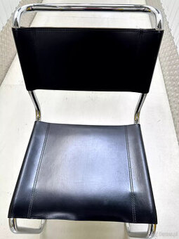 7 x Thonet S33 Cantilever Chair Bauhaus Classic Leather Blac