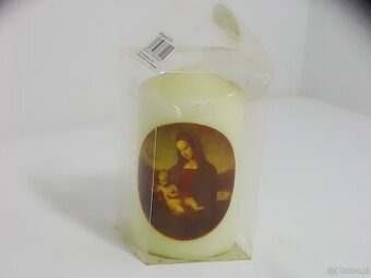 Świeca walcowa z nadrukiem Madonny z Dzieciątkiem