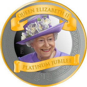 Platynowy Jubileusz Królowej Elżbiety II.2022, srebrna monet