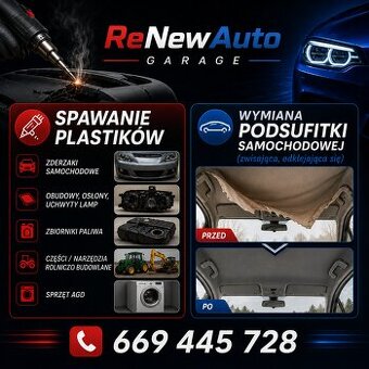 Spawanie Plastiku / Wymiana Podsufitki Samochodowej