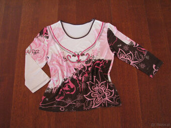 Koszulka damska, bluzka z rękawem 3/4, rozm. M / L cekiny, k