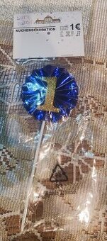 Dekoracja na tort topper z cyfrą 1.