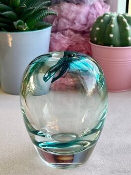 Szklany wazon szkło artystyczne kolekcjonerskie