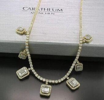 7,25 KARATÓW BRYLANTNY LUKSUSOWY NASZYJNIK ZŁOTA 750 25 GR