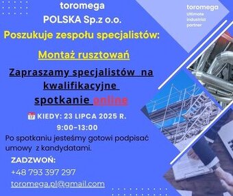 poszukujemy monterów rusztowań