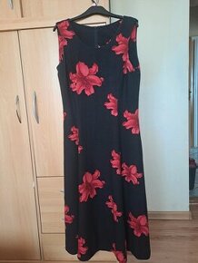 Śliczna czarna w czerwone kwiaty sukienka rozmiar 42 firmy C