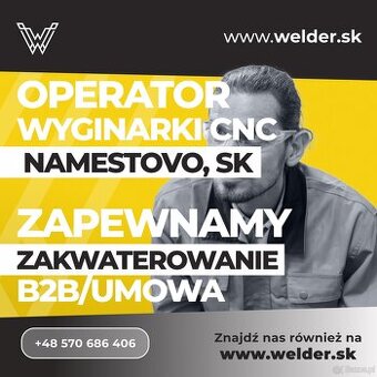 Operator wyginaczy CNC — Namestovo SK | B2B/Umowa